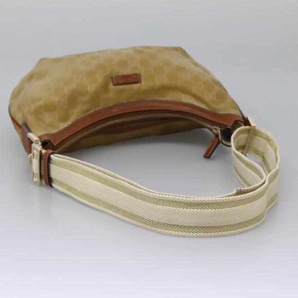 GUCCI GG Canvas Shoulder Bag Nylon Beige Gold 181092 Auth 124375 - Picture 7 of 16